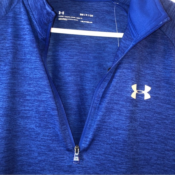 NWT Under Armor Men’s Small Loose Heat Gear 3/4 Zip Long sleeve Pullover - Picture 4 of 9